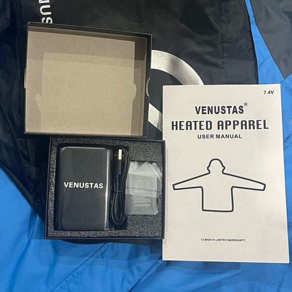 Venustas Coat Women's Medium 3 in 1 Blue Heated Jacket Battery Pack Case - Picture 4 of 8